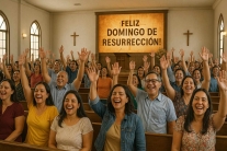 Iglesia evangélica culto de Domingo de Resurrección