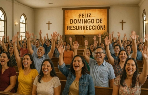 Iglesia evangélica culto de Domingo de Resurrección