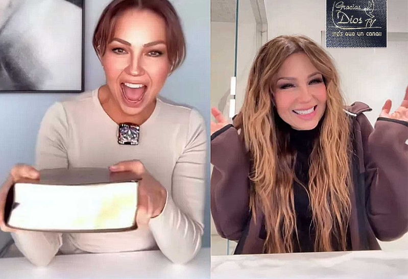 Thalía regala Biblias