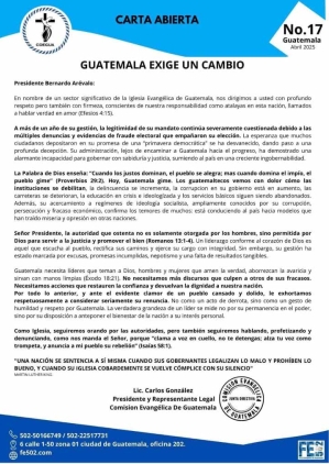 Carta abierta COEGUA