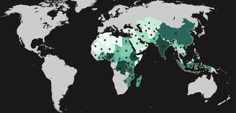 Mapa de escasez de Biblias