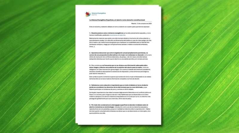 Declaración de la Alianza Evangélica Española sobre el aborto