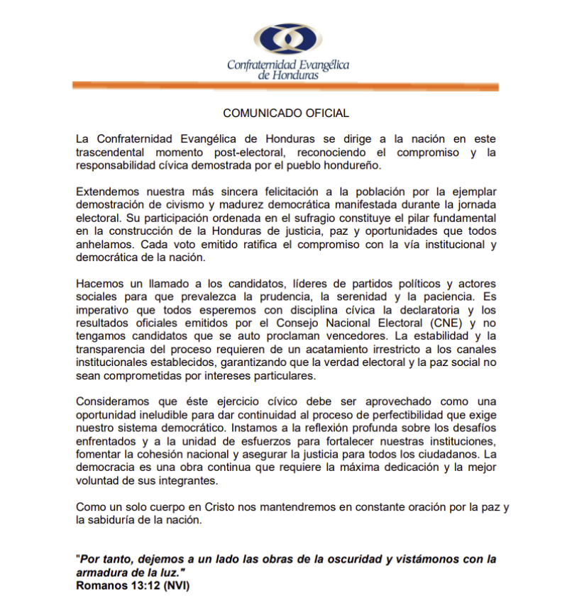 Comunicado de la CEH