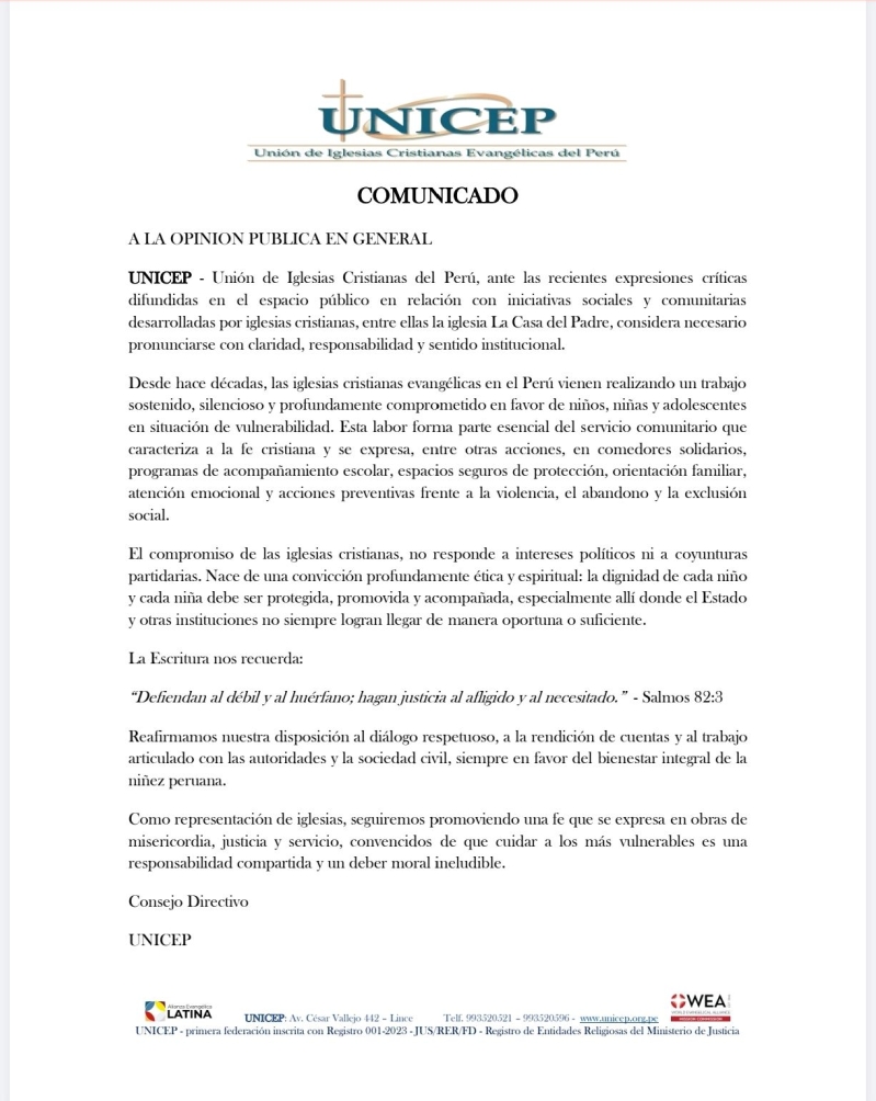 Unicep apoya a Milagros Jauregui