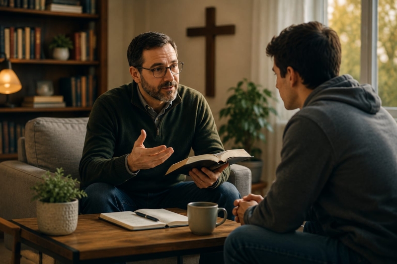 Pastor dando consejería