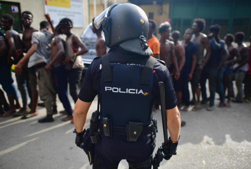 Migrantes africanos en Ceuta, España
