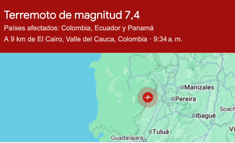 Terremoto Colombia