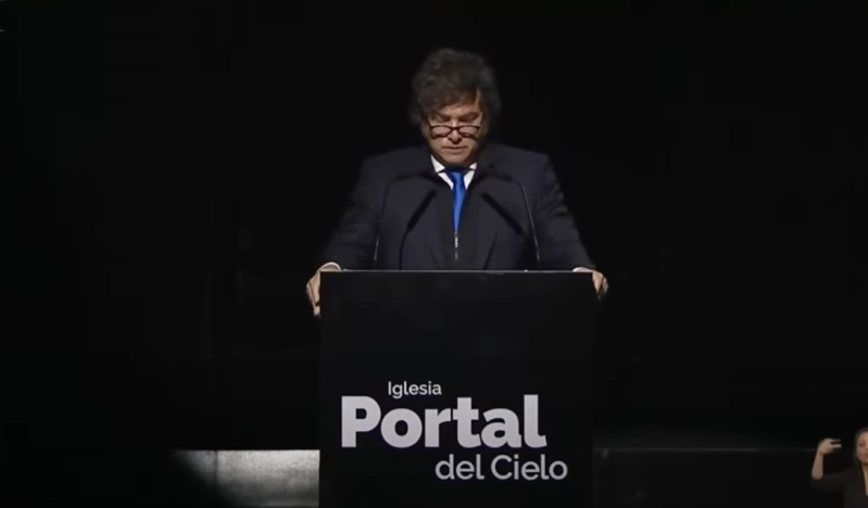 Milei inaugura templo evangélico más grande de Argentina con discurso cargado de espiritualidad e ideología política