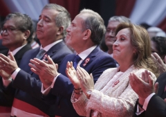Presidente Dina Boluarte acude a ceremonia de Acción de Gracias de iglesias evangélicas en Perú