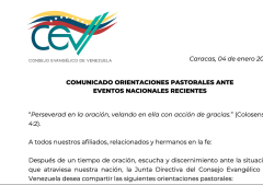 Consejo Evangélico de Venezuela convoca a evento de oración junto con AEL