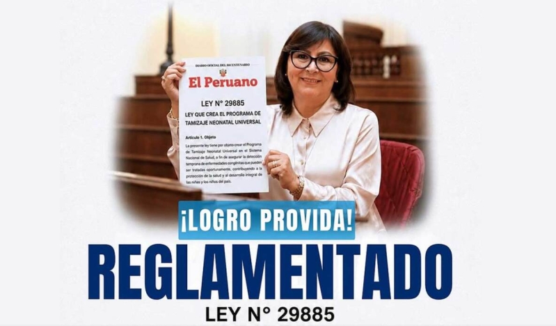 Milagros Jáuregui celebra la reglamentación del Tamizaje Neonatal Universal en Perú