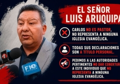 Organizaciones evangélicas de Bolivia aclaran que Luis Aruquipa no las representa