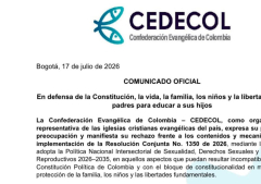 Confederación Evangélica de Colombia cuestiona nueva política nacional sobre sexualidad